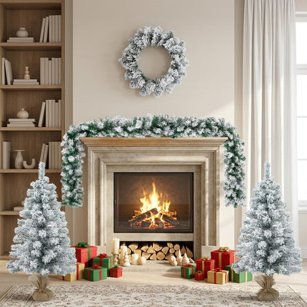 Mini-julgransset 90 cm PVC Grön och Vit