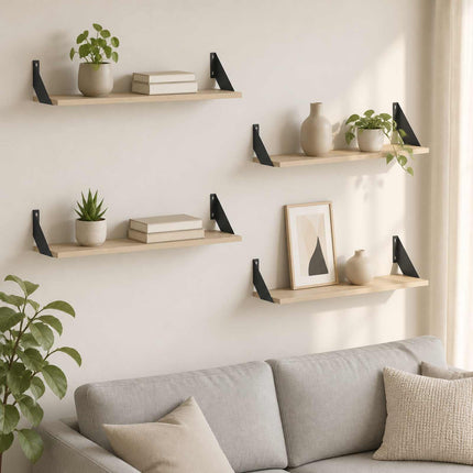 Vägg hyllor 4 st Sonoma-ek 80 x 20 x 17 cm