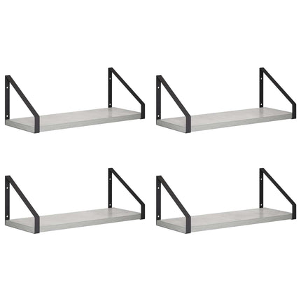 Vägg hyllor 4 st Betonggrå 40 x 16 x 15,5 cm