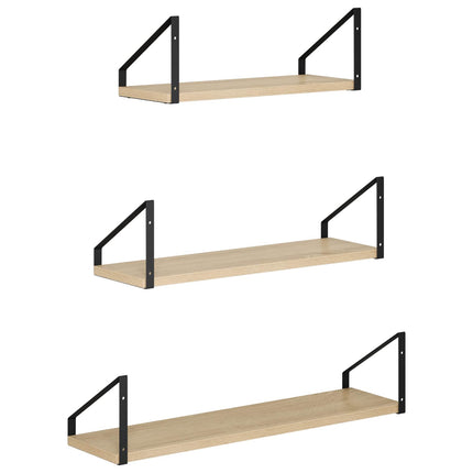 Vägg hyllor 3 st Sonoma-ek 60 x 16 x 15,5 cm