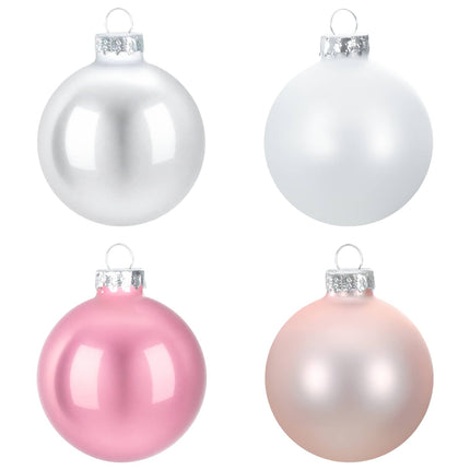 Julbollset 30 st Rosa och vit 6 cm Polystyren