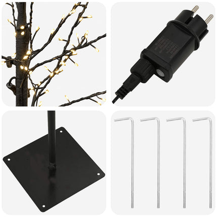 Micro björkjulgran Svart 150 cm Stål 360 LED-lampor