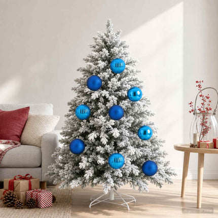 Julgransprydnad Set XL 9 st Blå Diam. 15 cm Plast