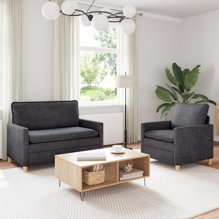 Soffset 2 st Mörkgrå Polyester