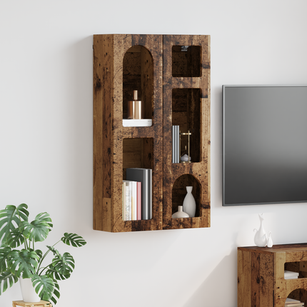 Hängande skåp ELST Gammalt trä 59 x 20 x 100 cm Konstruerat trä