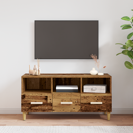 TV-skåp 102 x 36 x 50 cm Gammalt trä Konstruerat trä