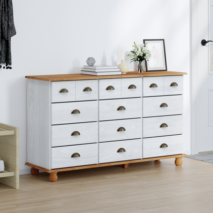 Kista av lådor ASKIM Vit 79 x 40 x 133,5 cm Massiv furu