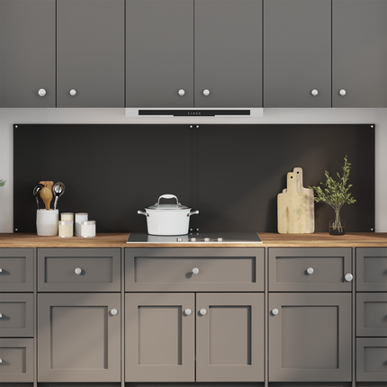 Köksskydd 2 st Svart 100 x 60 cm härdat glas