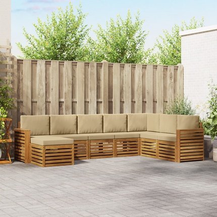 Utomhussoffset 8 st Naturlig och Beige