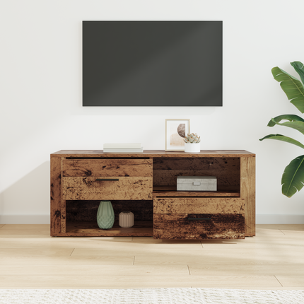 TV-skåp 100 x 35 x 40 cm Gammalt trä Konstruerat trä
