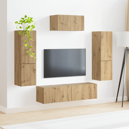 TV-bänkset 4 st Artisan Ek Konstruerat trä