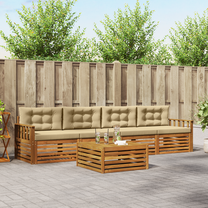 Utomhussoffset 5 st Naturlig och Beige
