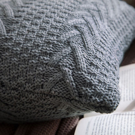 Thick wool knitted pillowcase