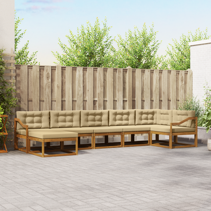 Utomhussoffset 7 st Naturlig och Beige