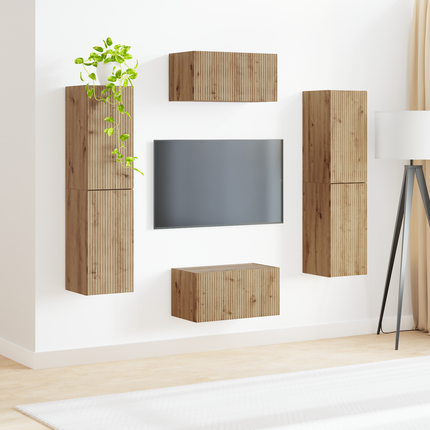 TV-bänkset 6 st Artisan Ek Konstruerat trä