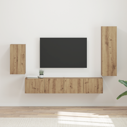 TV-bänkset 4 st Artisan Ek Konstruerat trä