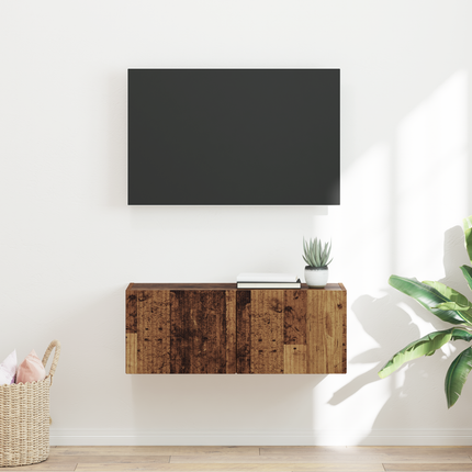 TV Vägghylla 78,5 x 31 x 29,5 cm Gammalt trä Konstruerat trä