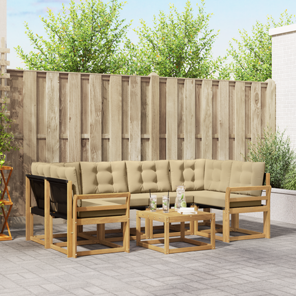 Utomhussoffset 7 st Vit och Beige
