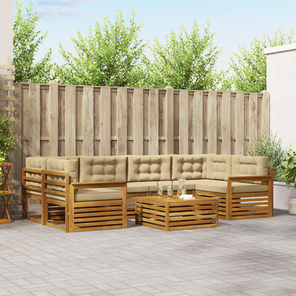 Utomhussoffset 7 st Naturlig och Beige