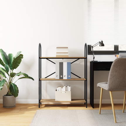Hyllsystem 3 nivåer 80 x 30 x 109 cm Konstruerat trä Artisan Ek
