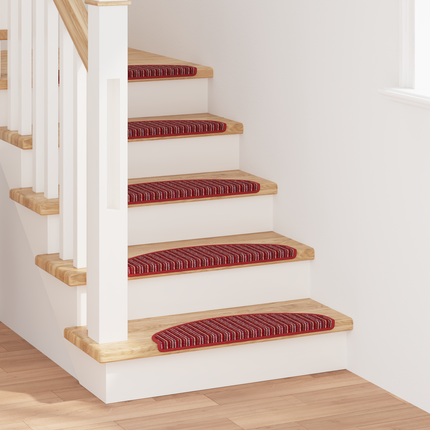 Självhäftande trappmattor 15 st 65 x 21 x 4 cm Non-Slip Röd