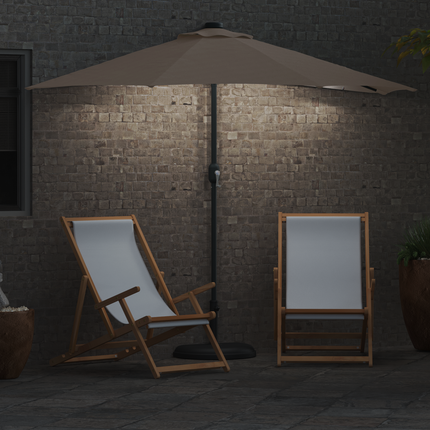 Trädgårdsparasol Taupe 294 x 150 x 224 cm Polyester och Stål