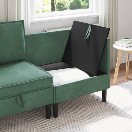 Soffa med förvaring Havgrön Sammet