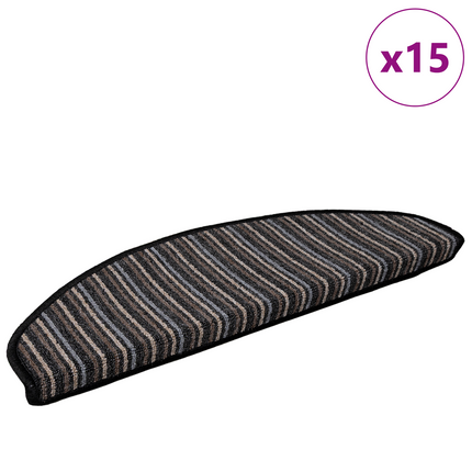 Självhäftande trappmattor 15 st 65 x 21 x 4 cm Non-Slip