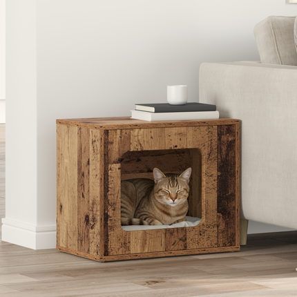 Katt hus Gammalt trä 51 x 30 x 42,5 cm Konstruerat trä