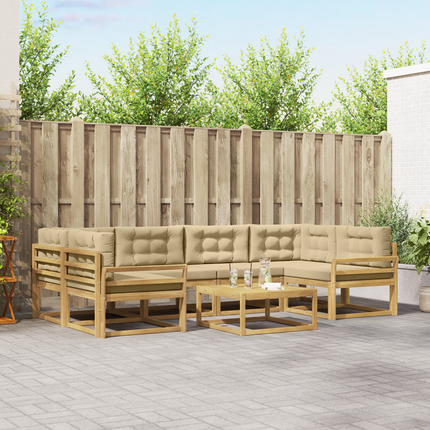 Utomhussoffset 5 st Vit och Beige