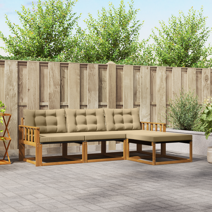 Utomhussoffset 4 st Naturlig och Beige