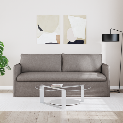 Soffa Taupe 196 x 82 x 85 cm tyg