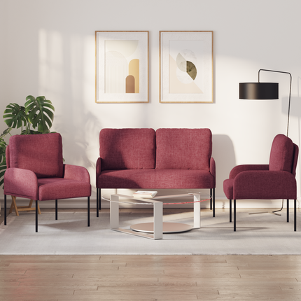 Soffgrupper 3 st Vinröd Plywood
