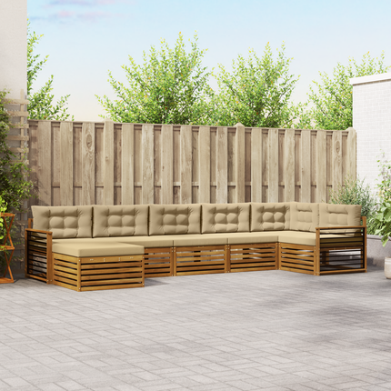 Utomhussoffset 7 st Naturlig och Beige