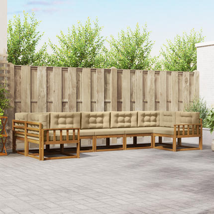 Utomhussoffset 7 st Naturlig och Beige
