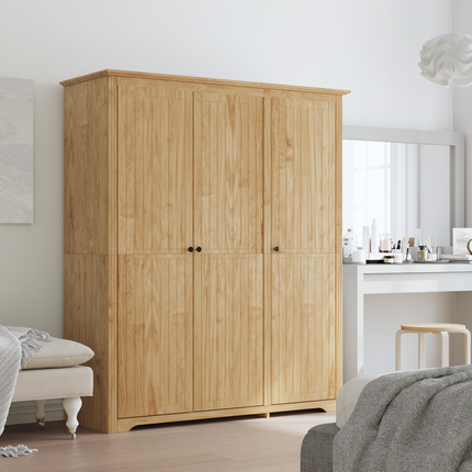 Garderob BODO Honung brun 146 x 53,5 x 173 cm Konstruerat trä