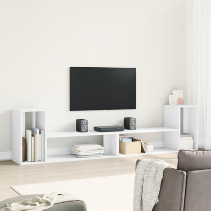 TV-skåp 2 st vit 100x30x50 cm konstruerat trä