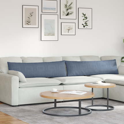 Sofakuddar 2 pcs Blå 145 x 40 cm Kordread tyg