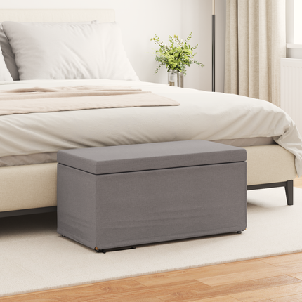 Pall Taupe 81 x 41 x 40 cm Tyg och Konstruerat Trä