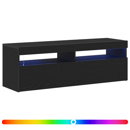 TV-skåp 120 x 35 x 40 cm Svart Ek Konstruerat trä