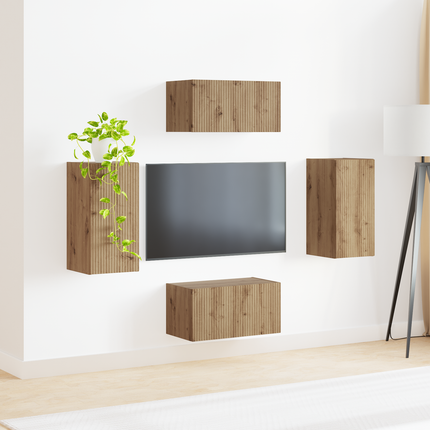 TV-bänkset 4 st Artisan Ek Konstruerat trä