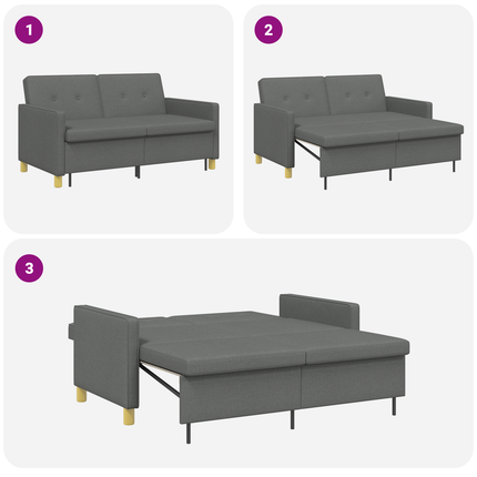 Pull Out Sofa Bed Mörkgrå Tyg