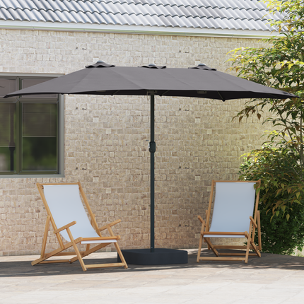 Trädgårdsparasol Antracit 385 x 209 x 244 cm Polyester