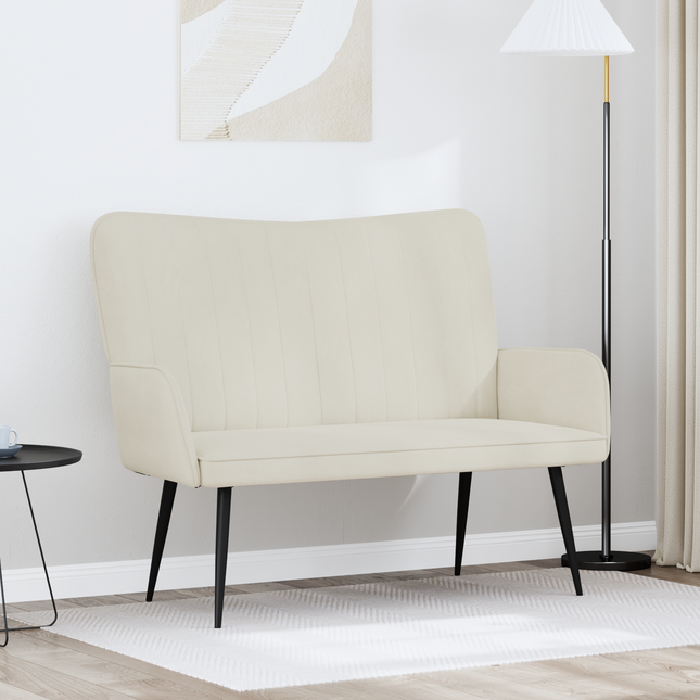 2-sits soffa Gräddvit 115 x 61 x 87 cm Sammet