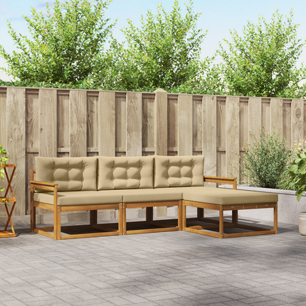 Utomhussoffset 4 st Naturlig och Beige