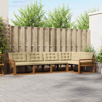 Utomhussoffset 5 st Naturlig och Beige