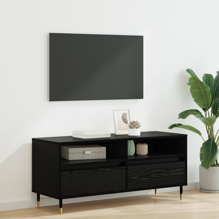 TV-skåp Svart Ek 100 x 34,5 x 44,5 cm Konstruerat trä och järn