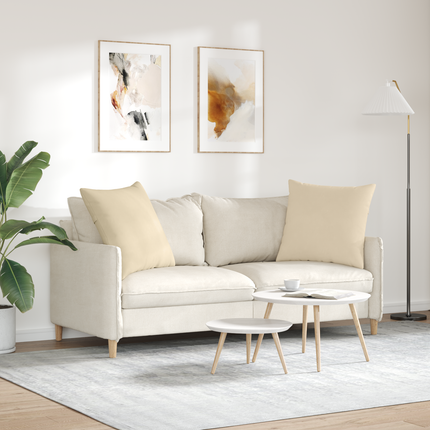 Sofakuddar 2 pcs Kräm 60 x 60 cm tyg