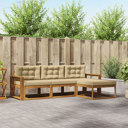 Utomhussoffset 4 st Naturlig och Beige