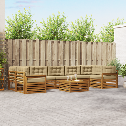 Utomhussoffset 8 st Naturlig och Beige
